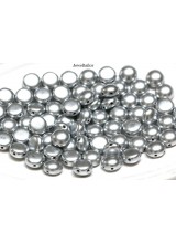 NEW! 25 Preciosa Matt Metallic Silver  2 Hole Czech Candy Beads 8mm ~ For Bead Stitching, Multi Strand & Embroidery Designs